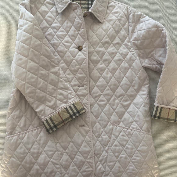 Burberry London Pink Quilted Plaid Nova Check Lined Jacket - Picture 2 of 6